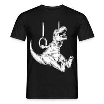 Gymnasts Dinosaurs Gymnastics Ring Gymnastics Gymnastics - Men's T-Shirt - black - Front - AI Model Male 178 light (178cm)