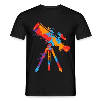 Astronome de télescope Enfants colorés Garçons Astronomie - T-shirt homme - noir - Devant - AI Model Male 178 light (178cm)