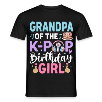 Grandpa Of The K-Pop Birthday Girl - Men's T-Shirt - black - Front - AI Model Male 178 light (178cm)