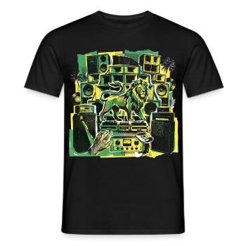 Roots Dub Reggae Soundsystem - Männer T-Shirt - Schwarz - Vorne - AI Model Male 178 light (178cm)