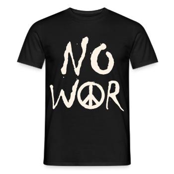 NO WAR – Statement for peace against war - Men's T-Shirt - black - Front - AI Model Male 178 light (178cm)