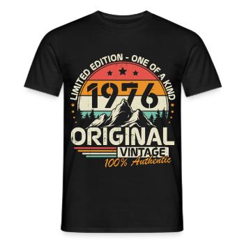 1976 Original Vintage Geburtstag Geschenk - Männer T-Shirt - Schwarz - Vorne - AI Model Male 178 light (178cm)