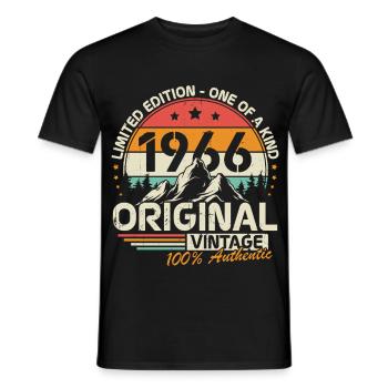 1966 Original Vintage Geburtstag Geschenk - Männer T-Shirt - Schwarz - Vorne - AI Model Male 178 light (178cm)