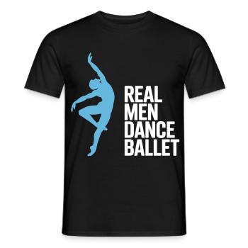 Real Men Dance Ballet T-Shirt – Ballet Dancer - Men's T-Shirt - black - Front - AI Model Male 178 light (178cm)
