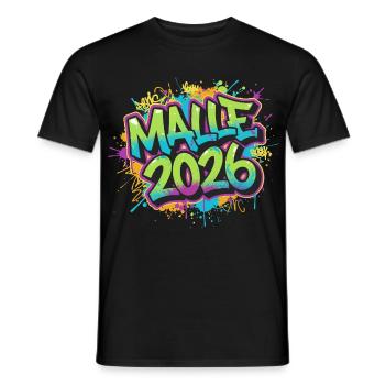 Malle 2026 Graffiti Mallorca - Männer T-Shirt - Schwarz - Vorne - AI Model Male 178 light (178cm)