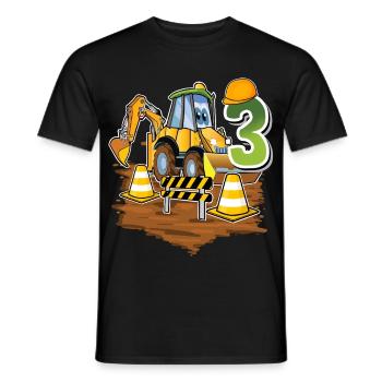 3e anniversaire des excavatrices - T-shirt homme - noir - Devant - AI Model Male 178 light (178cm)