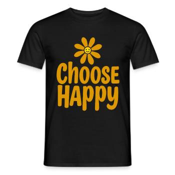 Choisissez la positivité florale souriante et heureuse - T-shirt homme - noir - Devant - AI Model Male 178 light (178cm)