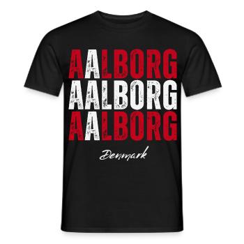 Aalborg in the Heart, Denmark present - Men's T-Shirt - black - Front - AI Model Male 178 light (178cm)