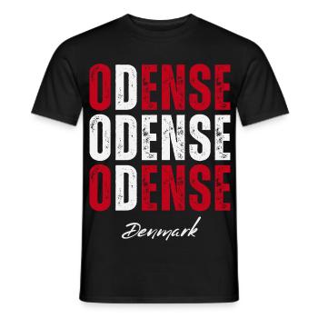 Odense in the Heart, Denmark present - Men's T-Shirt - black - Front - AI Model Male 178 light (178cm)
