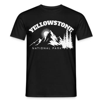 Yellowstone National Park Hiking - Men's T-Shirt - black - Front - AI Model Male 178 light (178cm)