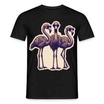 Flamingos Mit Sonnenbrille - Männer T-Shirt - Schwarz - Vorne - AI Model Male 178 light (178cm)