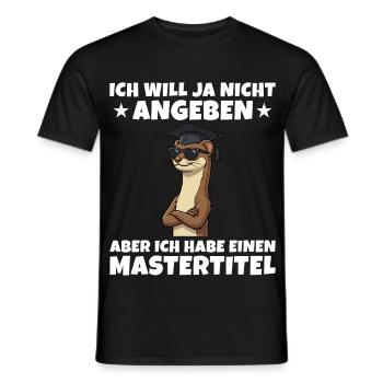 Mastertitel geschafft Wiesel Studium Abschluss - Männer T-Shirt - Schwarz - Vorne - AI Model Male 178 light (178cm)