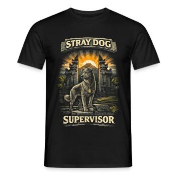 Bali Reise Stray Dog Supervisor - Männer T-Shirt - Schwarz - Vorne - AI Model Male 178 light (178cm)