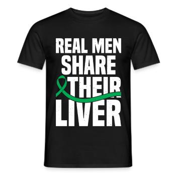  Liver Transplant Survivor Organ Donation Liver - Men's T-Shirt - black - Front - AI Model Male 178 light (178cm)
