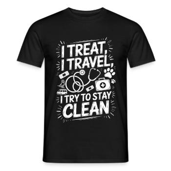 Mobile Vet I Treat I Travel Pet Care Professional - Männer T-Shirt - Schwarz - Vorne - AI Model Male 178 light (178cm)