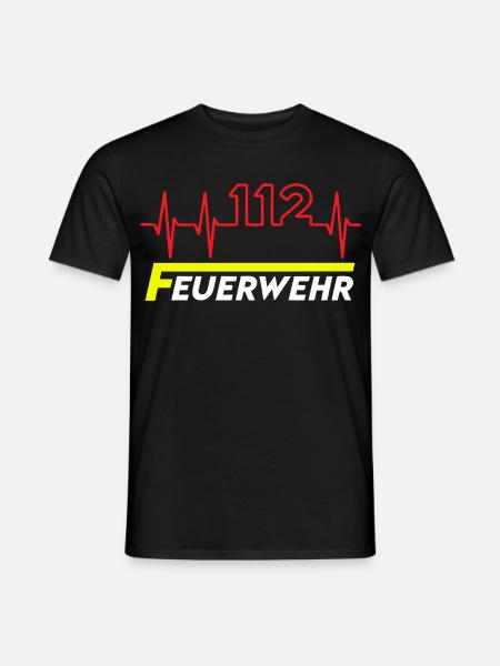Feuewehr 112 - Männer T-Shirt - Schwarz