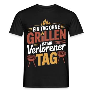 Ein Tag ohne Grillen ist ein verlorener Tag - Männer T-Shirt - Schwarz - Vorne - AI Model Male 178 light (178cm)