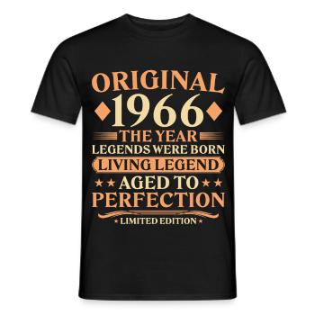 Original 1966 Vintage - 60th Birthday Legend - Men's T-Shirt - black - Front - AI Model Male 178 light (178cm)