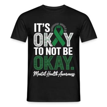 Sensibilisation à la santé mentale – C’est normal, pas acceptable - T-shirt homme - noir - Devant - AI Model Male 178 light (178cm)