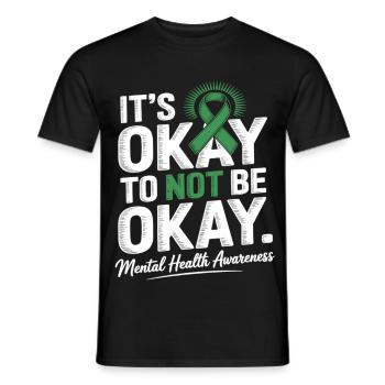 Sensibilisation à la santé mentale – C’est normal, pas acceptable - T-shirt homme - noir - Devant - AI Model Male 178 light (178cm)