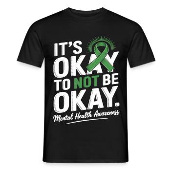 Sensibilisation à la santé mentale – C’est normal, pas acceptable - T-shirt homme - noir - Devant - AI Model Male 178 light (178cm)
