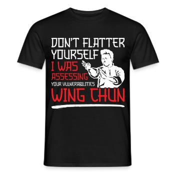 Leçon de Kung Fu Girl Wing Chun Entraînement Wing Chun - T-shirt homme - noir - Devant - AI Model Male 178 light (178cm)