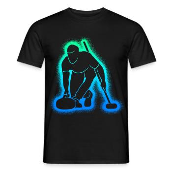 Curling hommes Enfants Garçons Curling - T-shirt homme - noir - Devant - AI Model Male 178 light (178cm)