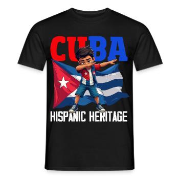 Cuba Pride & Home - Design du drapeau de Cuba - T-shirt homme - noir - Devant - AI Model Male 178 light (178cm)