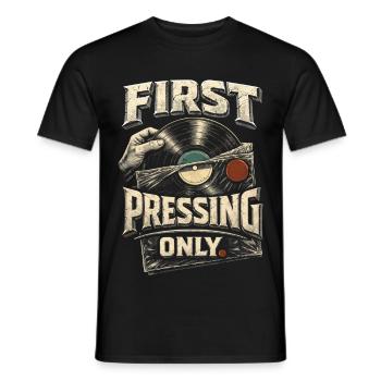 Disques vinyles de collection Vinyl : premier pressage uniquement - T-shirt homme - noir - Devant - AI Model Male 178 light (178cm)