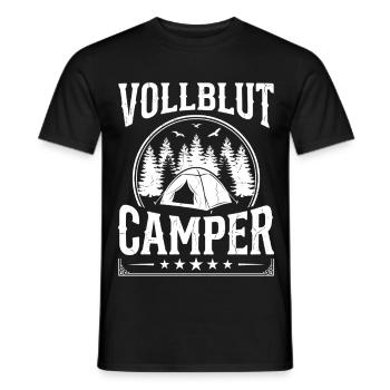 Camping Zelt Shirt für echte Camper - Männer T-Shirt - Schwarz - Vorne - AI Model Male 178 light (178cm)