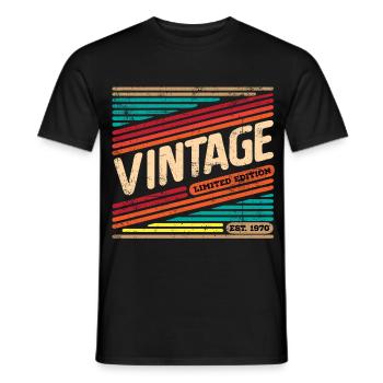 Vintage 1970 - Männer T-Shirt - Schwarz - Vorne - AI Model Male 178 light (178cm)