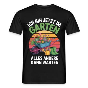 Gartenarbeit T-Shirt – Ich bin jetzt im Garten - Männer T-Shirt - Schwarz - Vorne - AI Model Male 178 light (178cm)