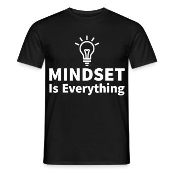Mindset is everything Glühbirne Motivation Erfolg - Männer T-Shirt - Schwarz - Vorne - AI Model Male 178 light (178cm)