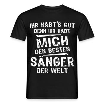 Sänger - Männer T-Shirt - Schwarz - Vorne - AI Model Male 178 light (178cm)