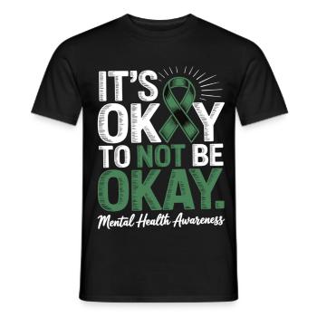 Sensibilisation à la santé mentale – C’est normal, pas acceptable - T-shirt homme - noir - Devant - AI Model Male 178 light (178cm)