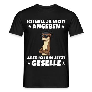 Gesellenprüfung Wiesel Ausbildung Abschluss - Männer T-Shirt - Schwarz - Vorne - AI Model Male 178 light (178cm)