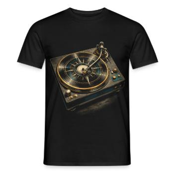 Disques vinyles de collection Vinyl Vinyl Collections - T-shirt homme - noir - Devant - AI Model Male 178 light (178cm)