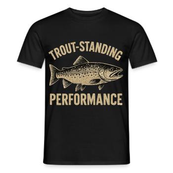 Forellen Angeln Spruch Trout-standing Performance - Männer T-Shirt - Schwarz - Vorne - AI Model Male 178 light (178cm)