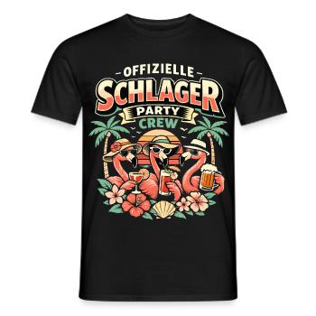 Schlager Party Crew Flamingo Offiziell - Männer T-Shirt - Schwarz - Vorne - AI Model Male 178 light (178cm)