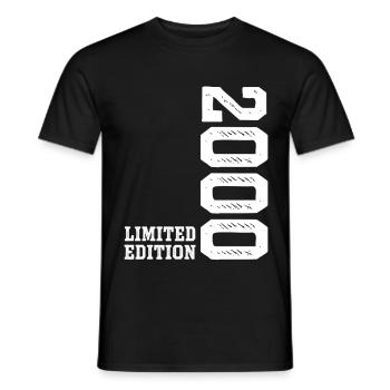 26e anniversaire 2000 Édition limitée garçons filles - T-shirt homme - noir - Devant - AI Model Male 178 light (178cm)
