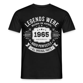 Cadeau Anniversaire Avril 1965 - T-shirt homme - noir - Devant - AI Model Male 178 light (178cm)