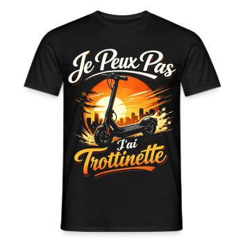 Je peux pas j'ai trottinette - T-shirt homme - noir - Devant - AI Model Male 178 light (178cm)