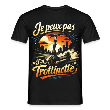 Je peux pas J'ai Trottinette - T-shirt homme - noir - Devant - AI Model Male 178 light (178cm)