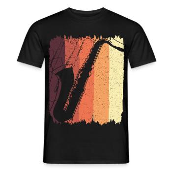 Saxophonist Vintage Retro Saxophones Saxophone - Men's T-Shirt - black - Front - AI Model Male 178 light (178cm)