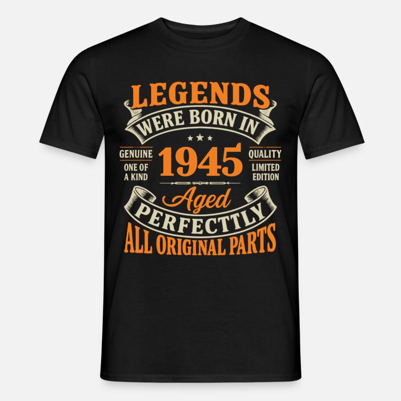 Legenden wurden 1945 perfekt gealtert - Männer T-Shirt - Schwarz