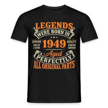 Legends born in 1949 Perfect - Men's T-Shirt - black - Front - AI Model Male 178 light (178cm)