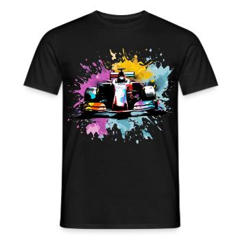 Bunte Splash Art Rush Rennfahrer-Rennen - Männer T-Shirt - Schwarz - Vorne - AI Model Male 178 light (178cm)