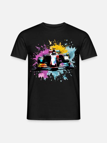 Colorful Splash Art Rush Race Car Driver Racing - Men's T-Shirt - black
