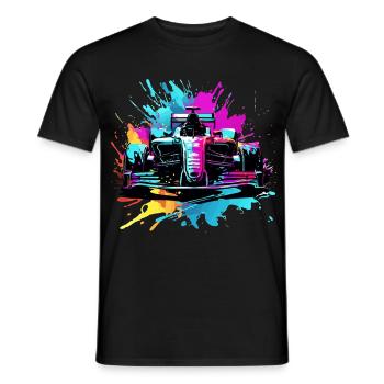 Voitures de course Voitures colorées avec des illustrations de plafond - T-shirt homme - noir - Devant - AI Model Male 178 light (178cm)
