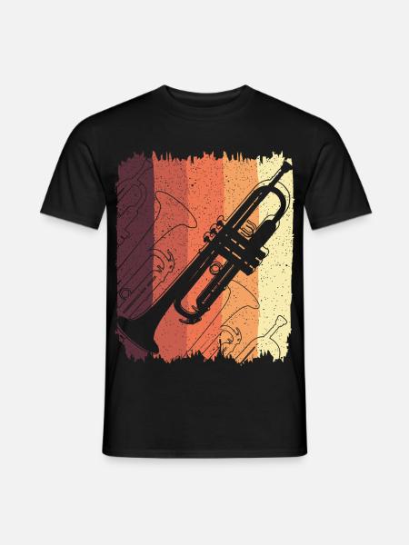Trumpet Graffiti on Sunset Stripes - Men's T-Shirt - black